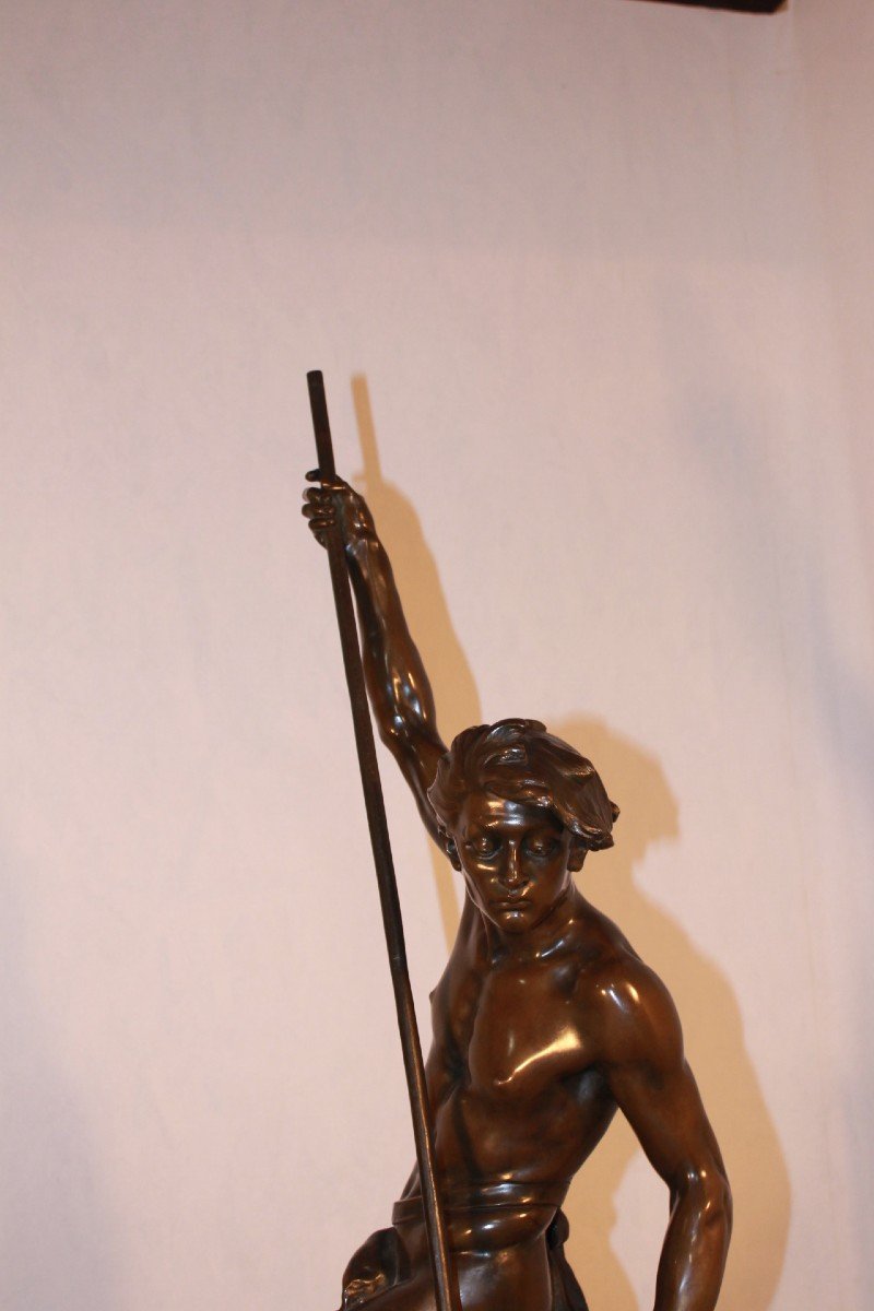 Bronze "le pêcheur au harpon" signé Ferrand Ernest Justin-photo-2