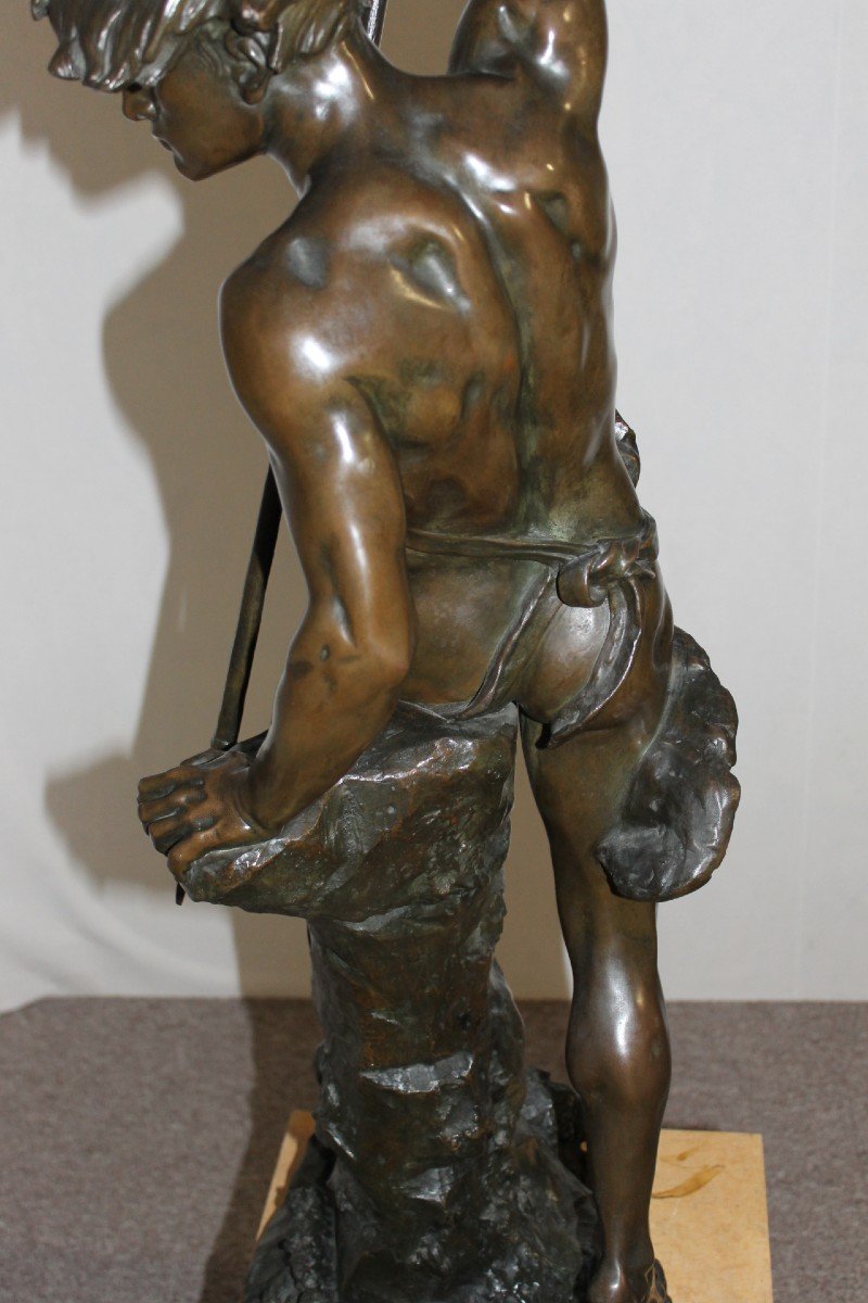 Bronze "le pêcheur au harpon" signé Ferrand Ernest Justin-photo-3
