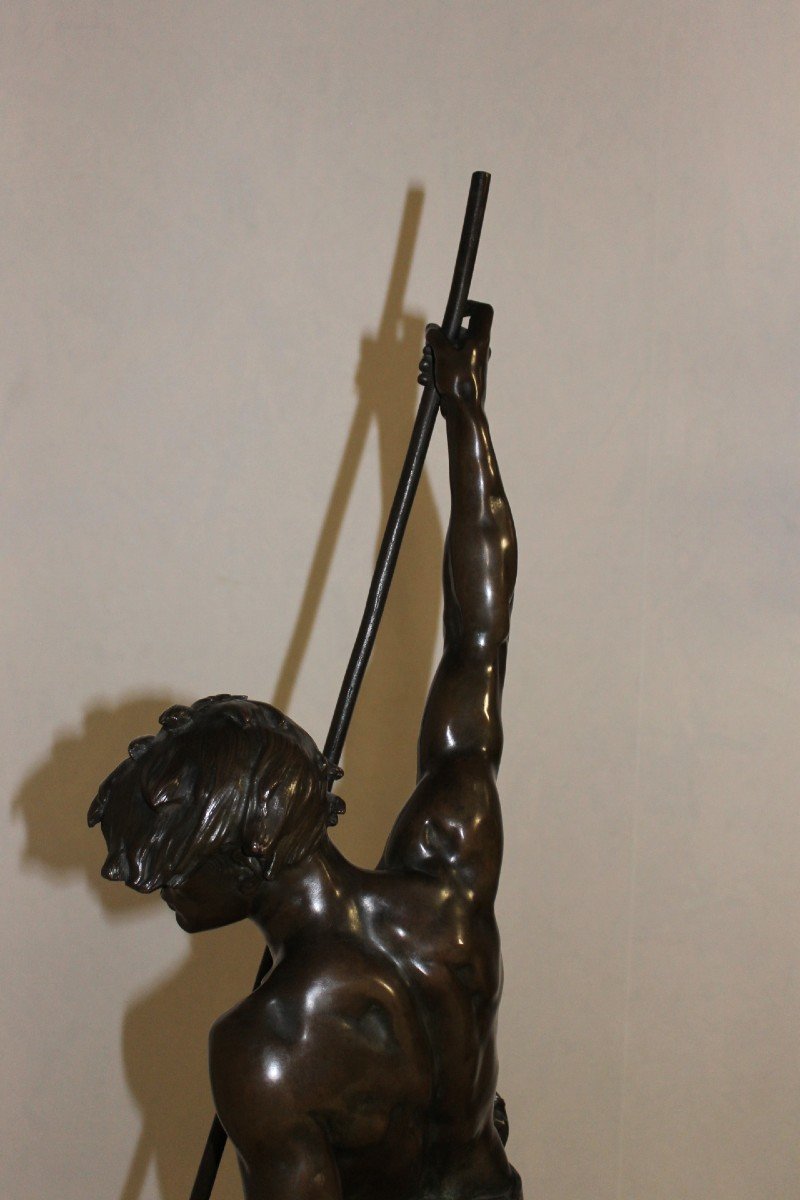 Bronze "le pêcheur au harpon" signé Ferrand Ernest Justin-photo-5
