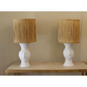 Pair Of Plaster Lamps