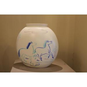 Lavenia Ceramic Vase, Guido Andioviz, 1970