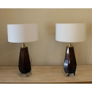 Pair Of Lamps, Toso, Murano, XXth