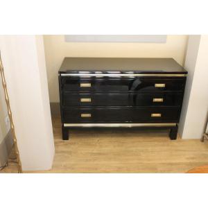 Black Lacquered Commode, 1970s,