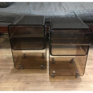 Pair Of Plexis Tables 1970