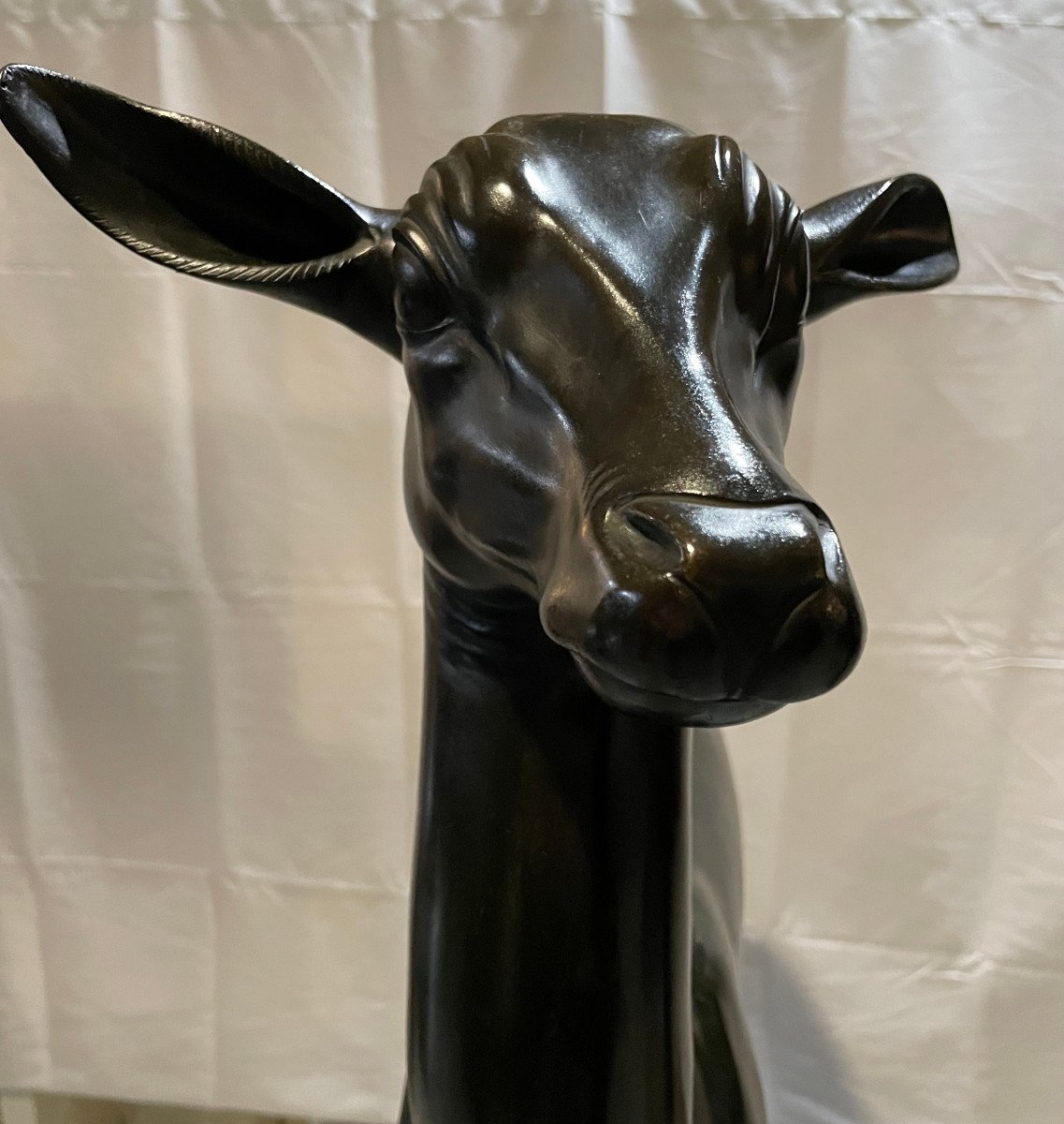 Jeune cerf grandeur nature en bronze signé Chiurazzi -photo-1