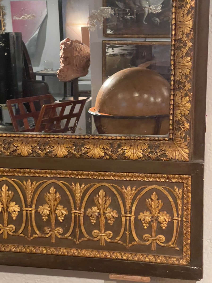 Mirror Carved And Gilded. 19th Century-photo-4