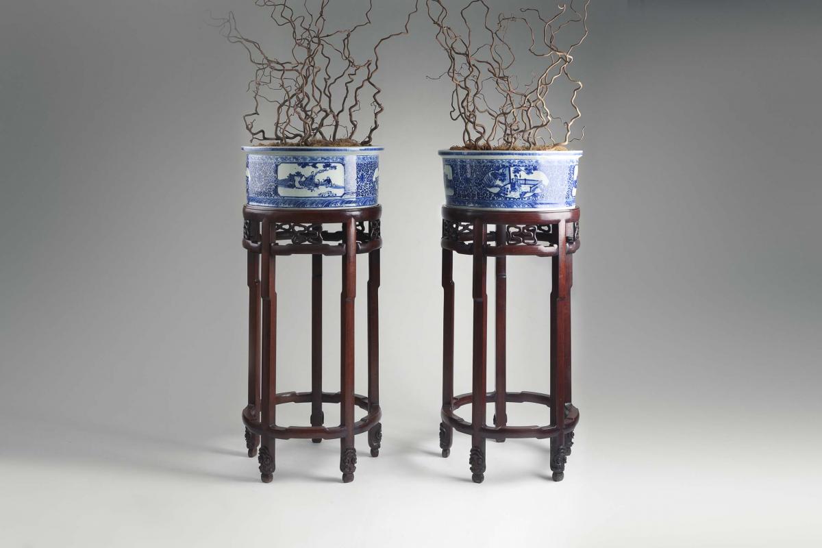 Exceptional Couple Of Chinese Planters. Around 1900