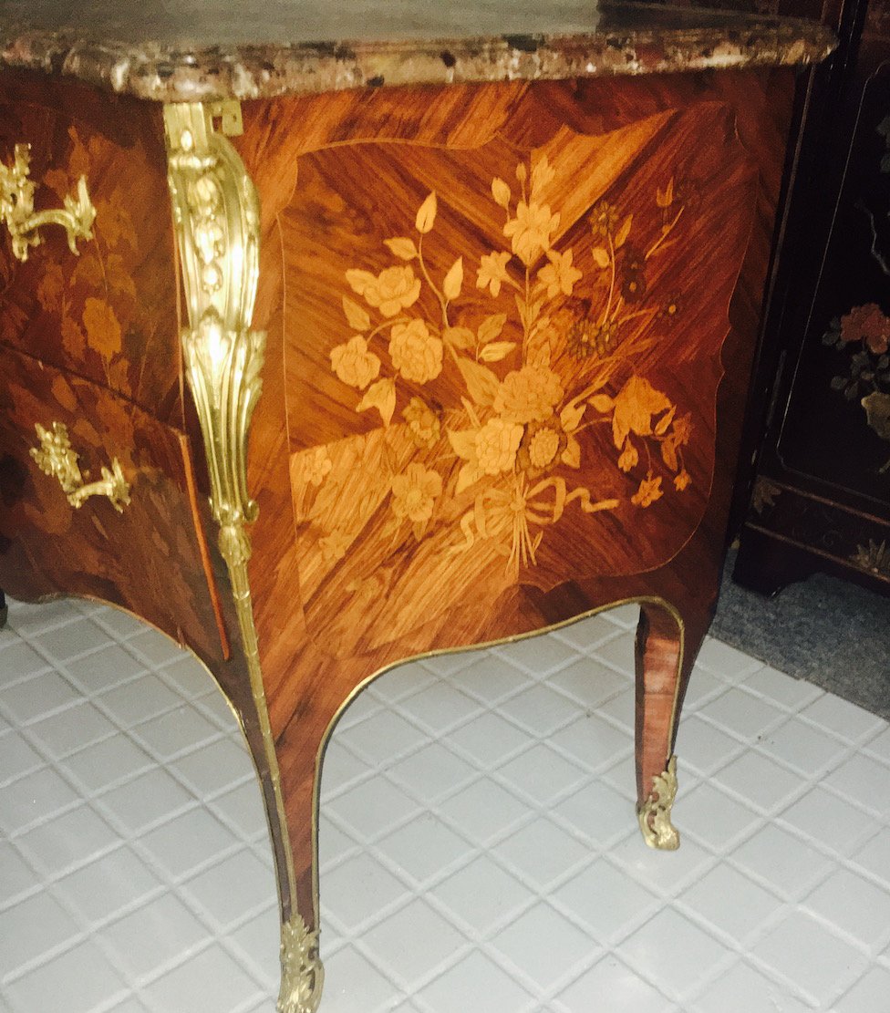 A Louis XV Period Commode In Marquetry From Different Woods-photo-4