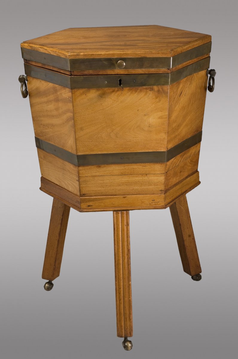 English Mahogany Bottle Cooler. With Its Zinc Interior.