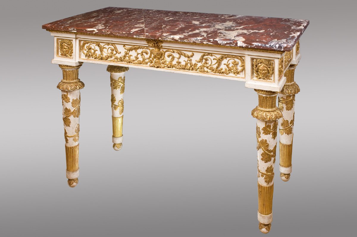 Spectacular Pair Of Neapolitan Consoles From The Neoclassical Period, Circa 1810-photo-4