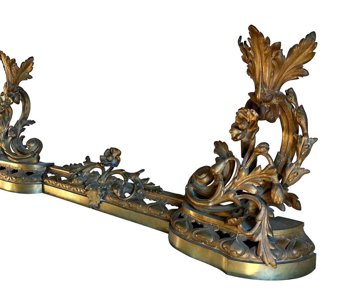 Barre De Chenets de style Louis XV du XIXe Si&egrave;cle En Bronze-photo-3
