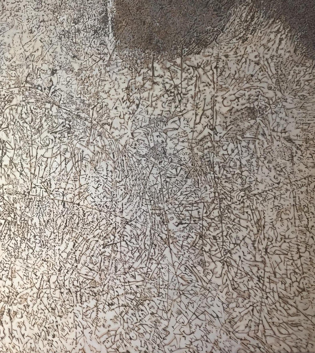 Mark Tobey (1890-1976) "attributed To" Oil On Canvas Monumental Period 70s-75s-photo-4