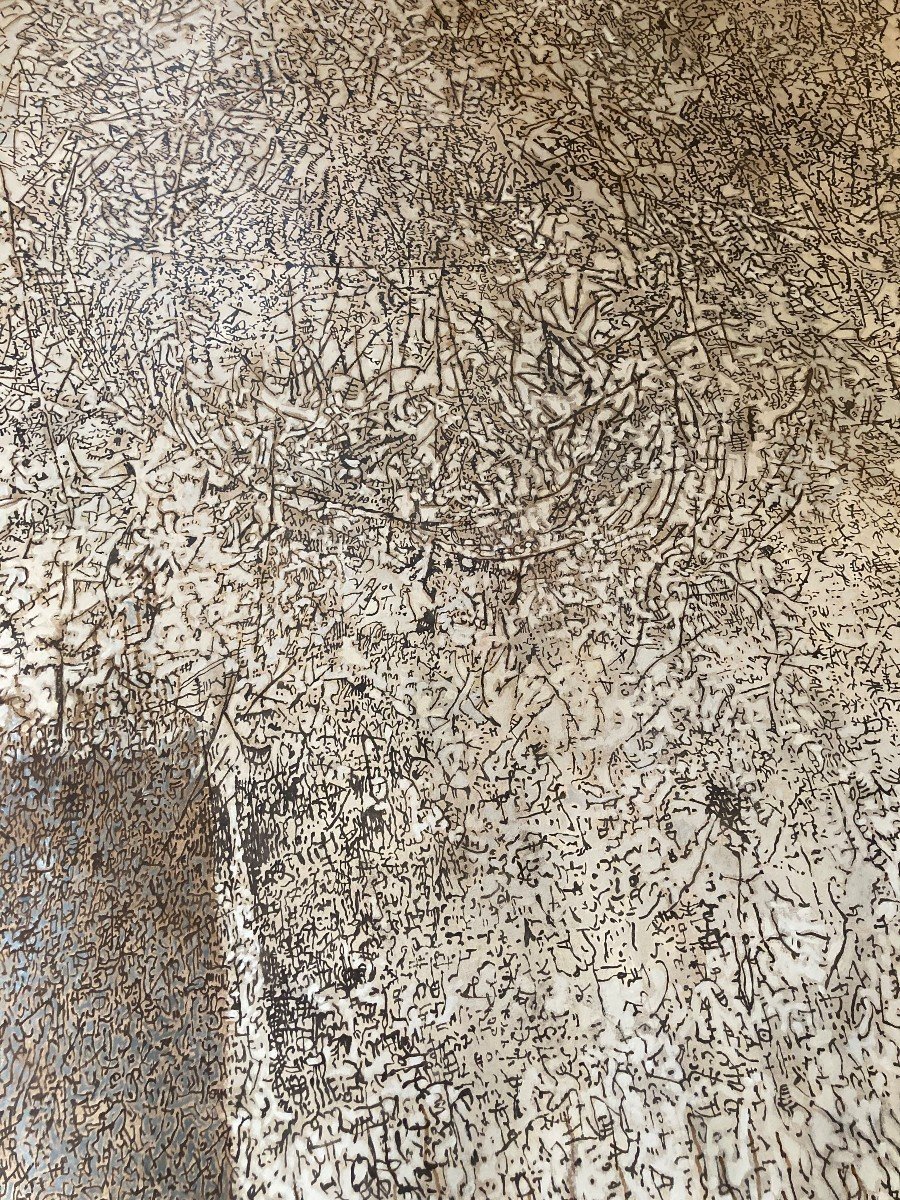 Mark Tobey (1890-1976) "attributed To" Oil On Canvas Monumental Period 70s-75s-photo-6