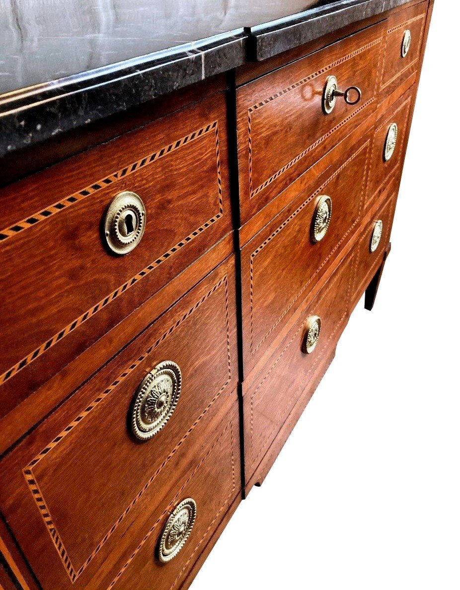 Louis XVI Chest Of Drawers In Solid Mahogany 18th Century-photo-2
