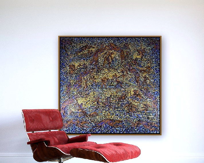 Œuvre de Béatrice Bescond Datée Et Signée (Bouddha 1988)-photo-5