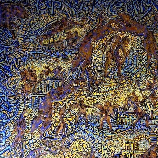 Béatrice Bescond, Bouddha, 1988 – Monumental Acrylic On Canvas, 150 X 150 Cm-photo-3