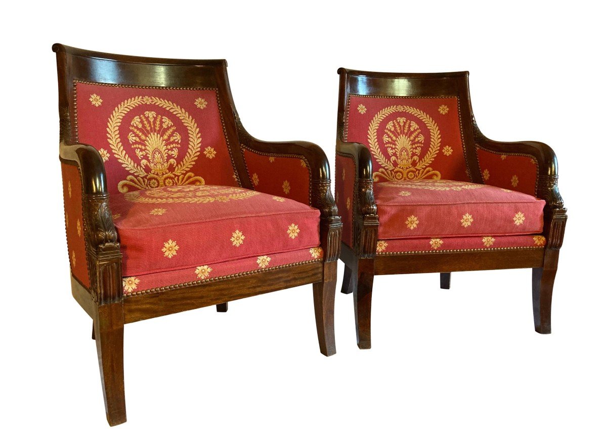 Paire De Bergères en gondole Empire 