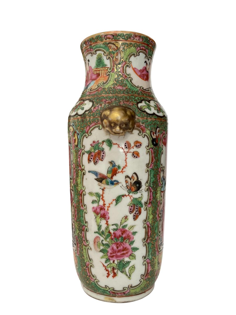 Antique Chinese Canton Famille Rose Vases – Qing Dynasty Guangxu Period (1875–1908)-photo-3