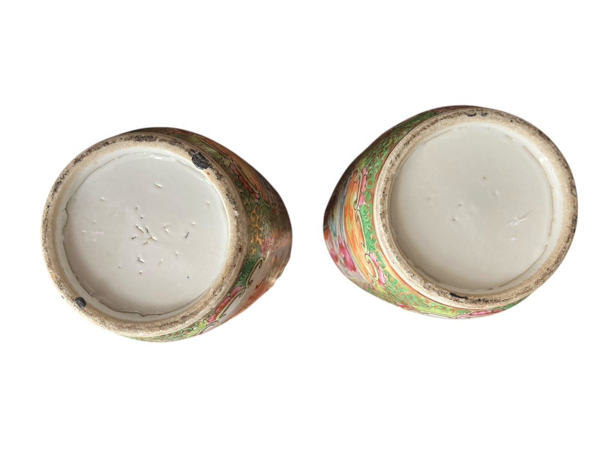 Antique Chinese Canton Famille Rose Vases – Qing Dynasty Guangxu Period (1875–1908)-photo-5