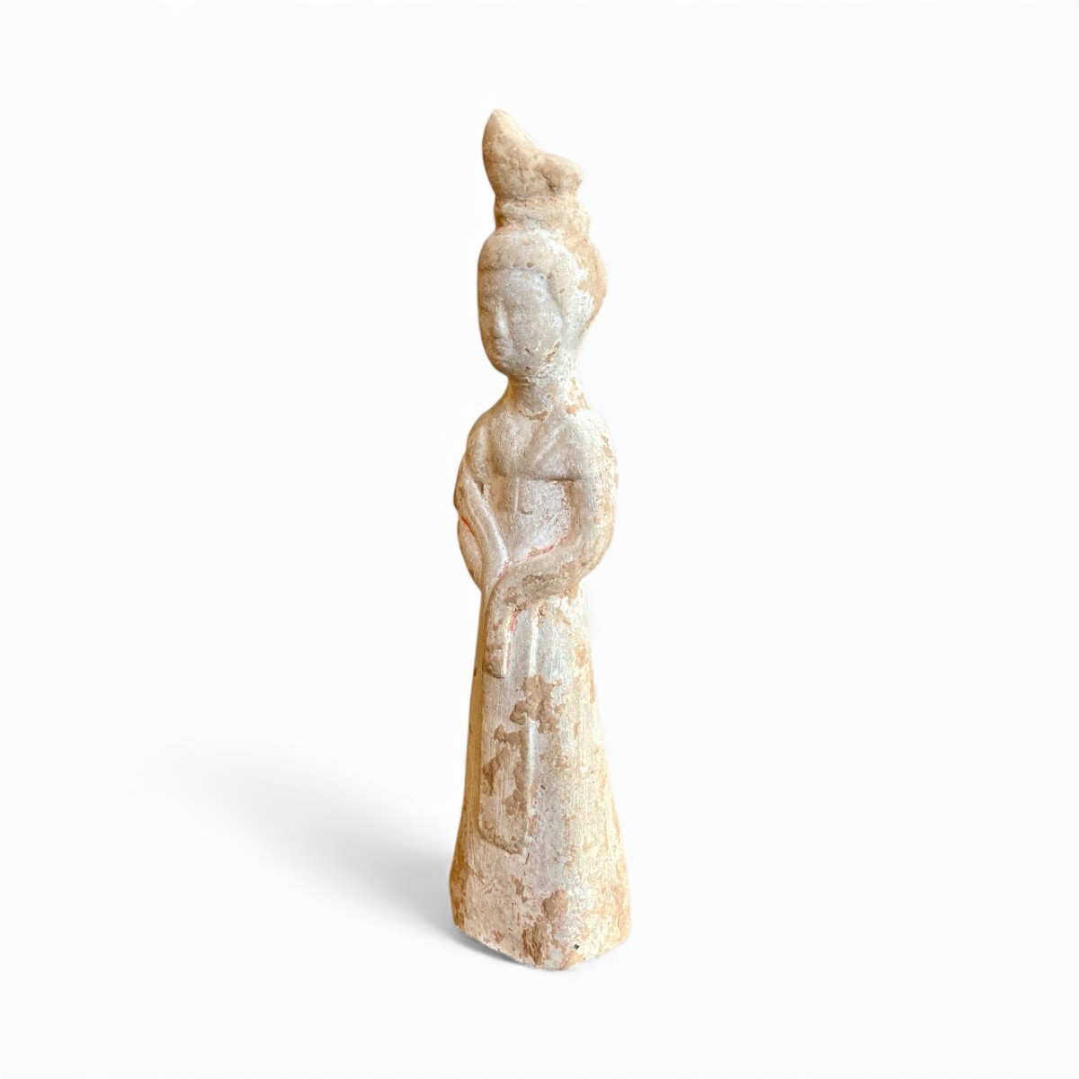 Chinese Tang Funerary Statuette – Mingqi Court Lady In Clay, Tang Dynasty (618–907)-photo-1