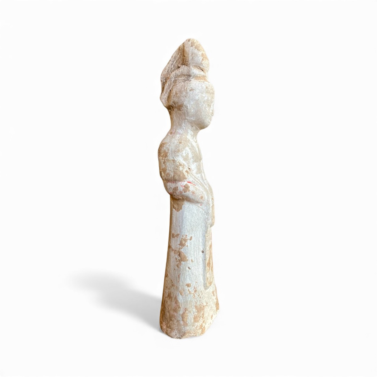 Chinese Tang Funerary Statuette – Mingqi Court Lady In Clay, Tang Dynasty (618–907)-photo-5