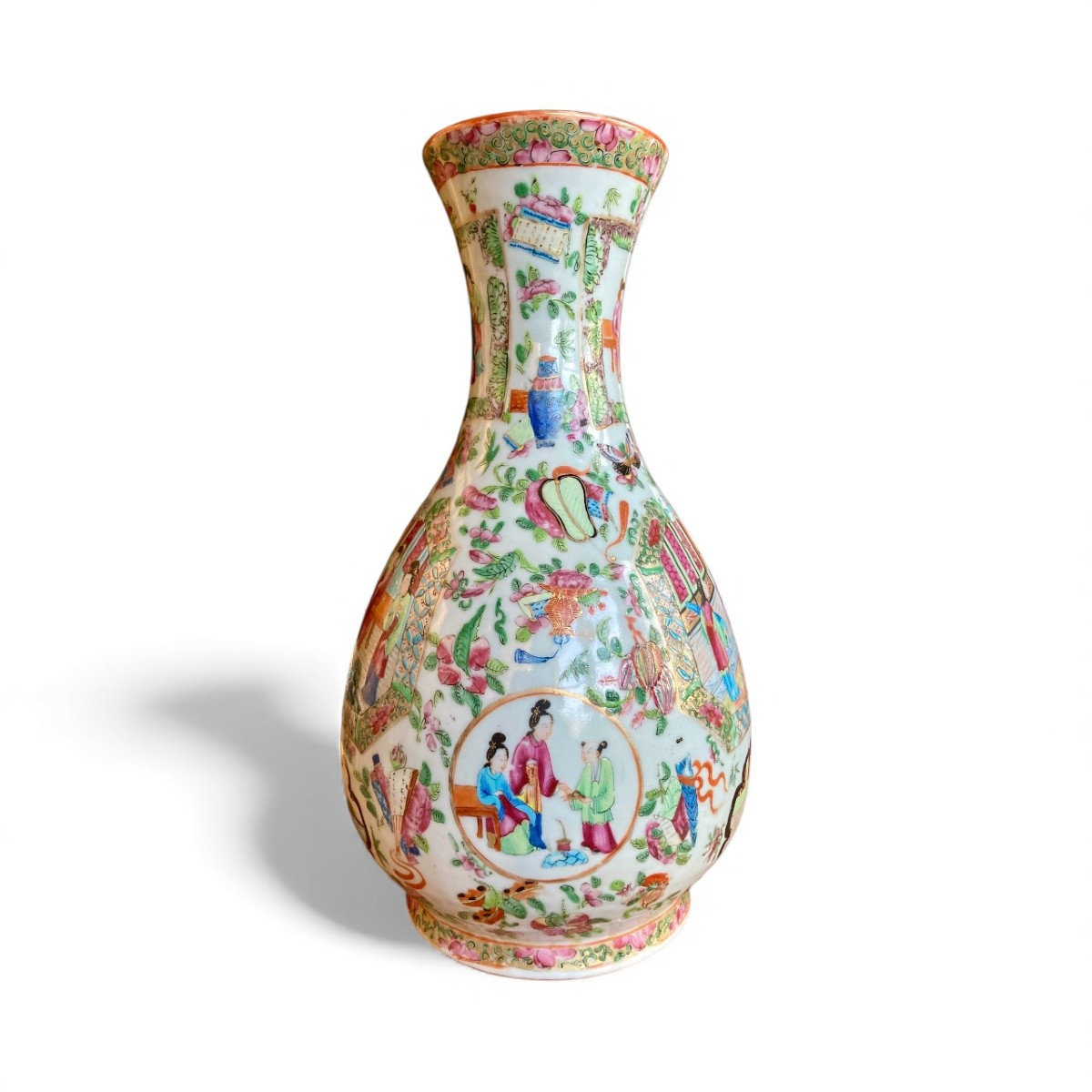 Large Famille Rose Porcelain Vase Qing Dynasty Guangxu Period (1875–1908) China 19th Century-photo-1