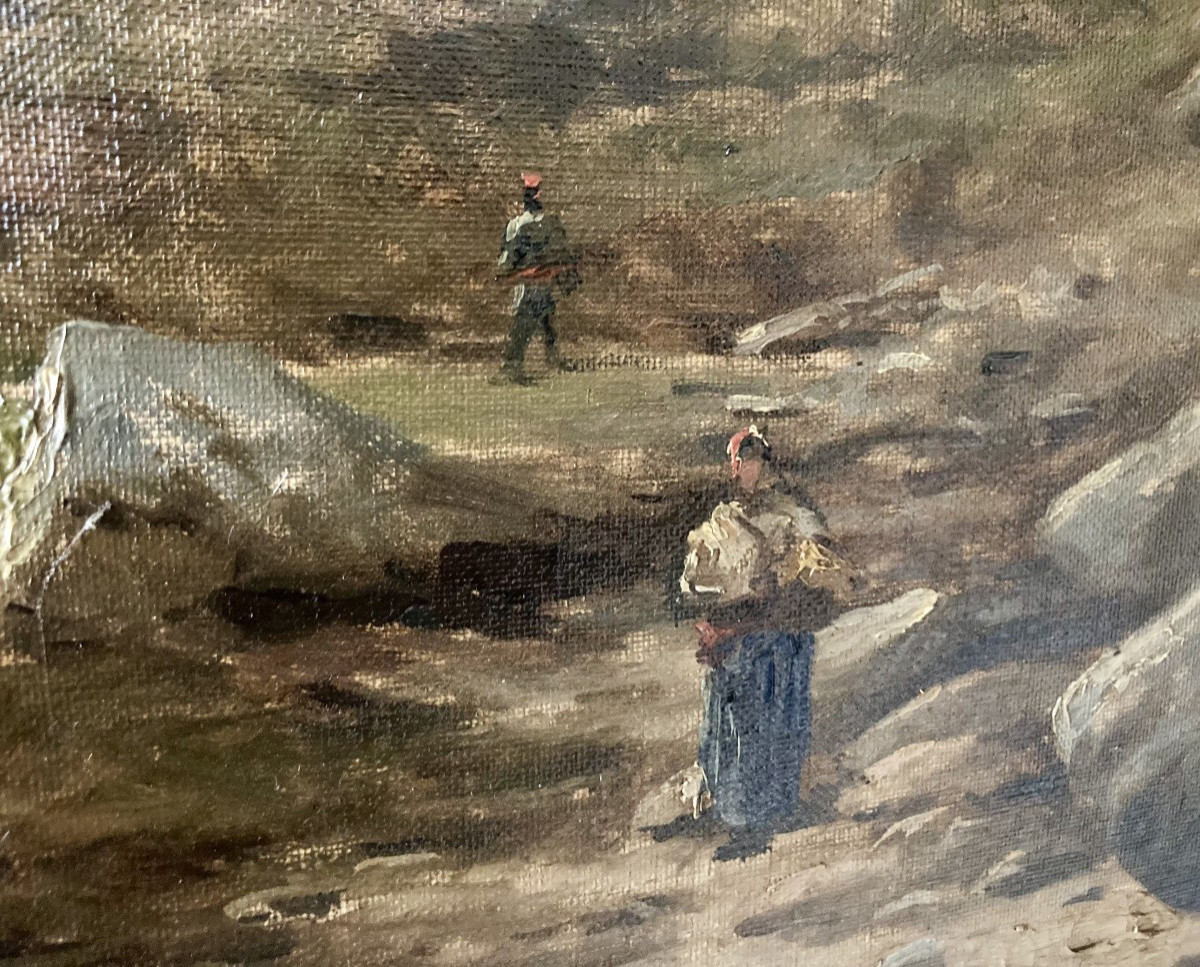 G. F. Díez Peintre Espagnol Actif fin XIXᵉ Début XXᵉ Siècle Grande Huile Sur Toile-photo-2