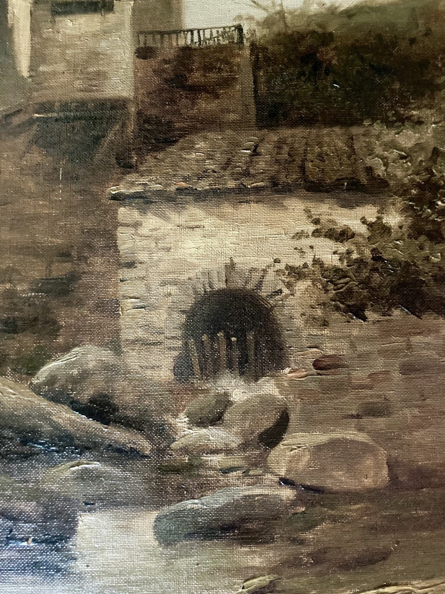 G. F. Díez Peintre Espagnol Actif fin XIXᵉ Début XXᵉ Siècle Grande Huile Sur Toile-photo-3