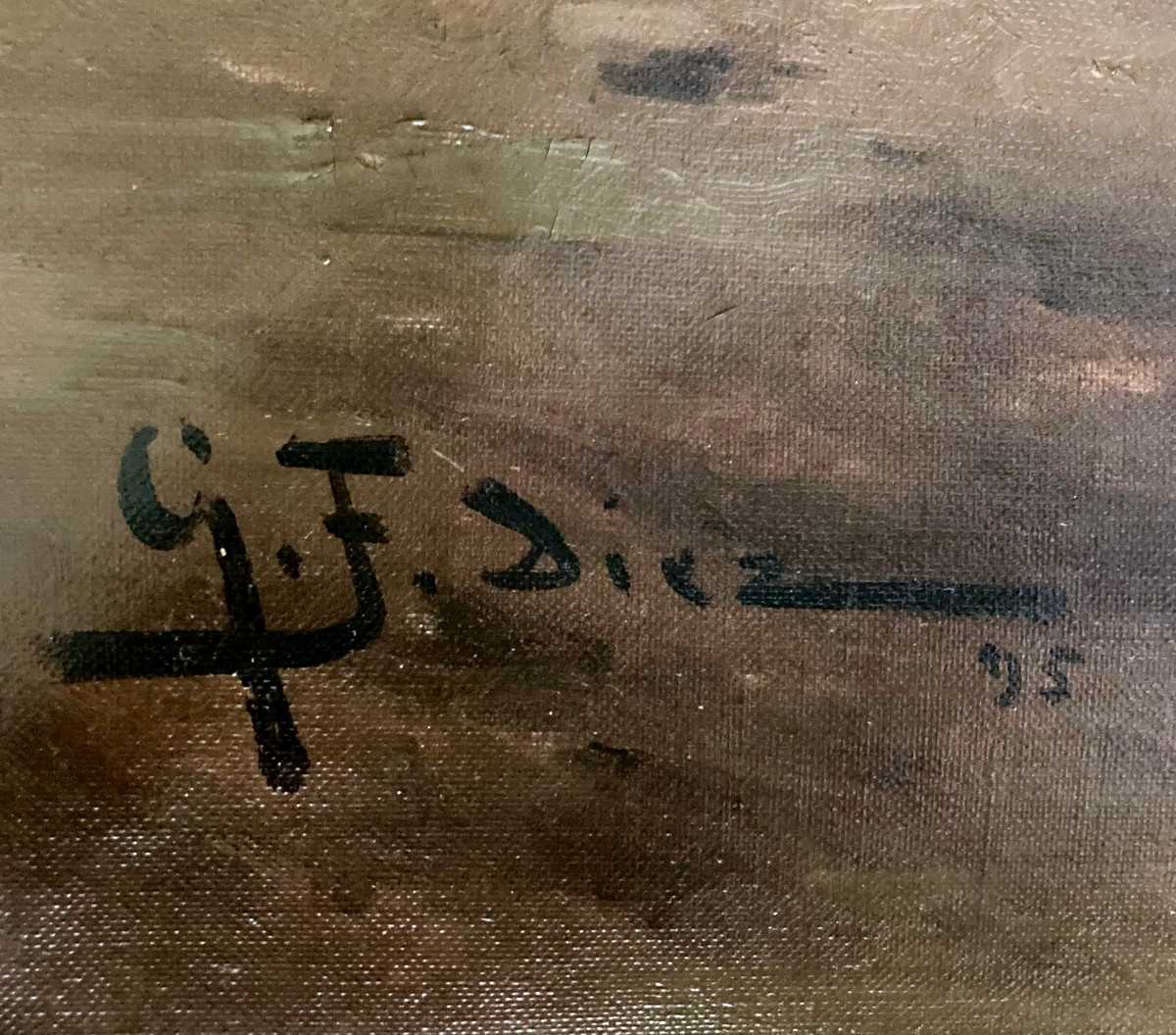 G. F. Díez Peintre Espagnol Actif fin XIXᵉ Début XXᵉ Siècle Grande Huile Sur Toile-photo-1