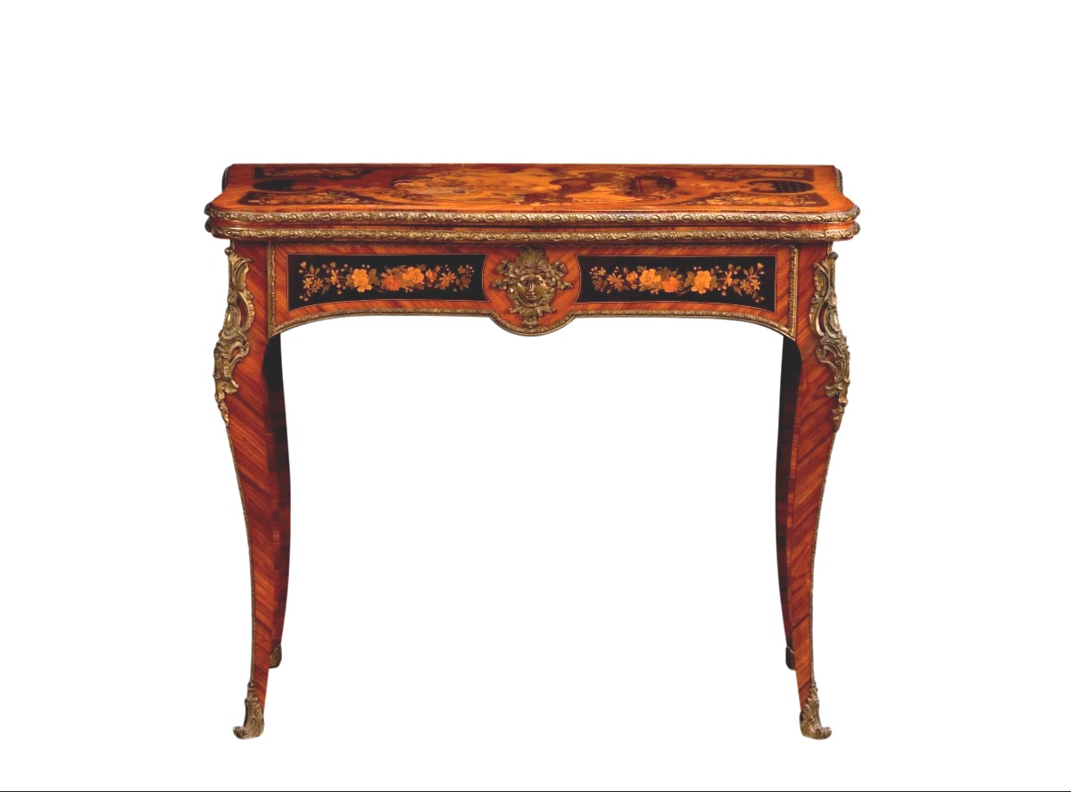 19th Century Rosewood Marquetry Console Table