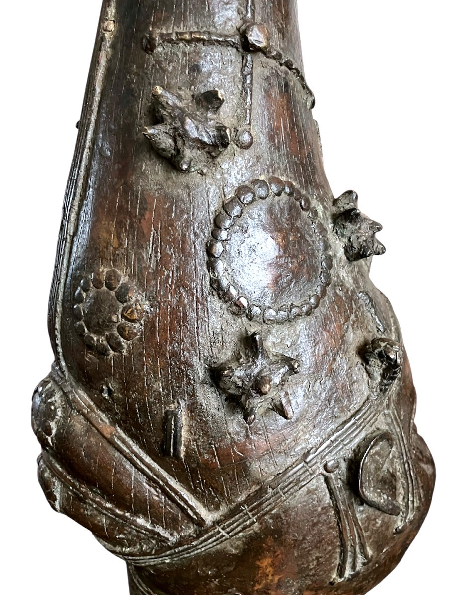 Tête Commémorative En Bronze Royaume Du Bénin Culture Edo Nigeria Fin Du XIXe Siècle-photo-2