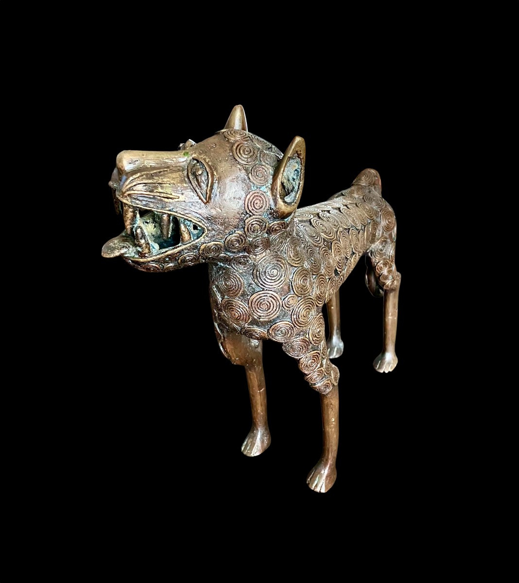 Bronze Female Leopard Edo Culture Kingdom Of Benin Nigeria 20th Century-photo-4