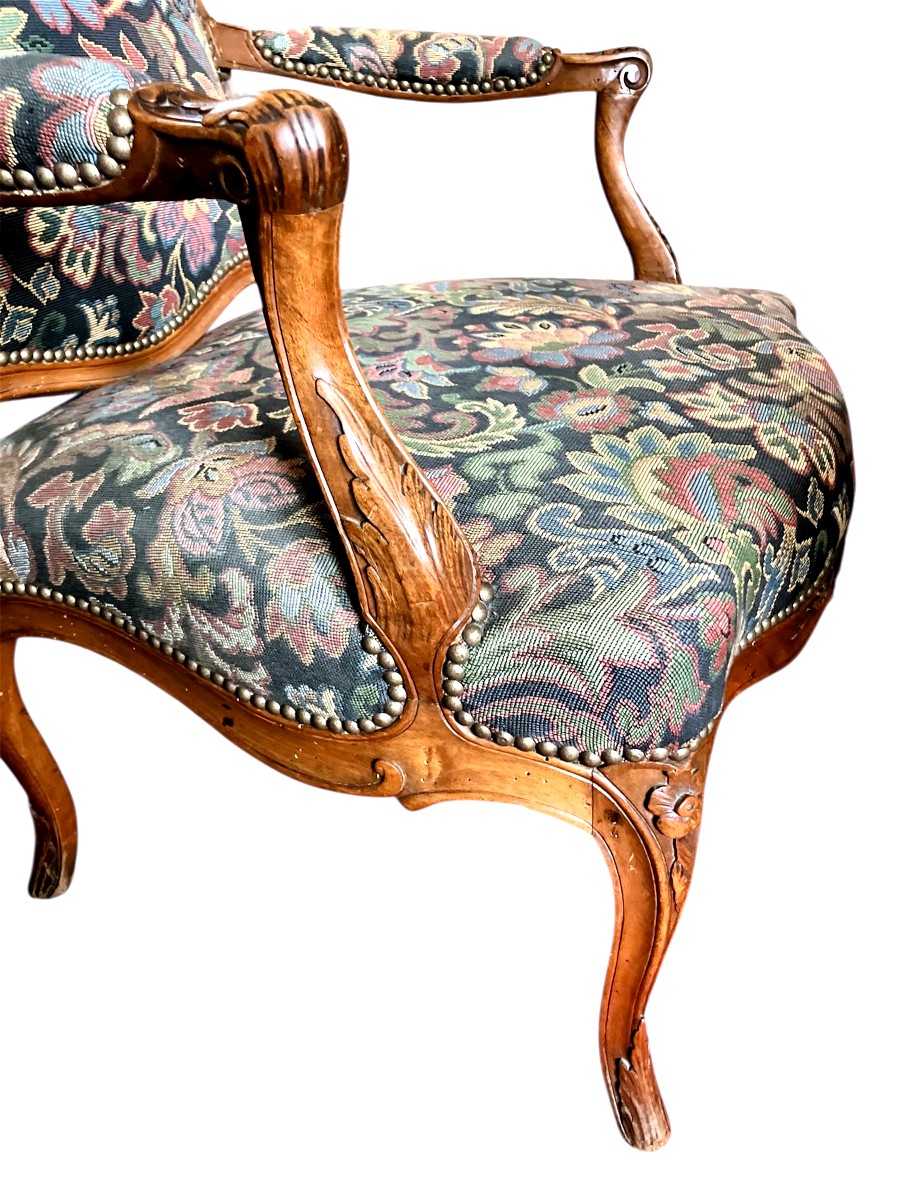 Louis XV Queen's Armchair Circa 1750-photo-6
