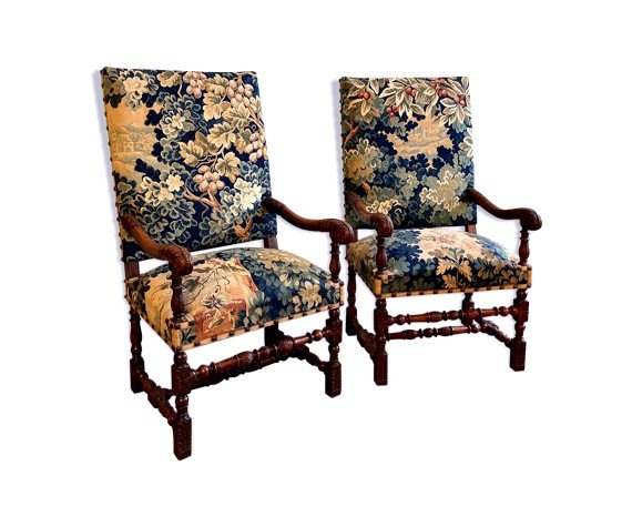 Paire De Fauteuils Du XVIIIe Siècle Tapisserie d'Aubusson
