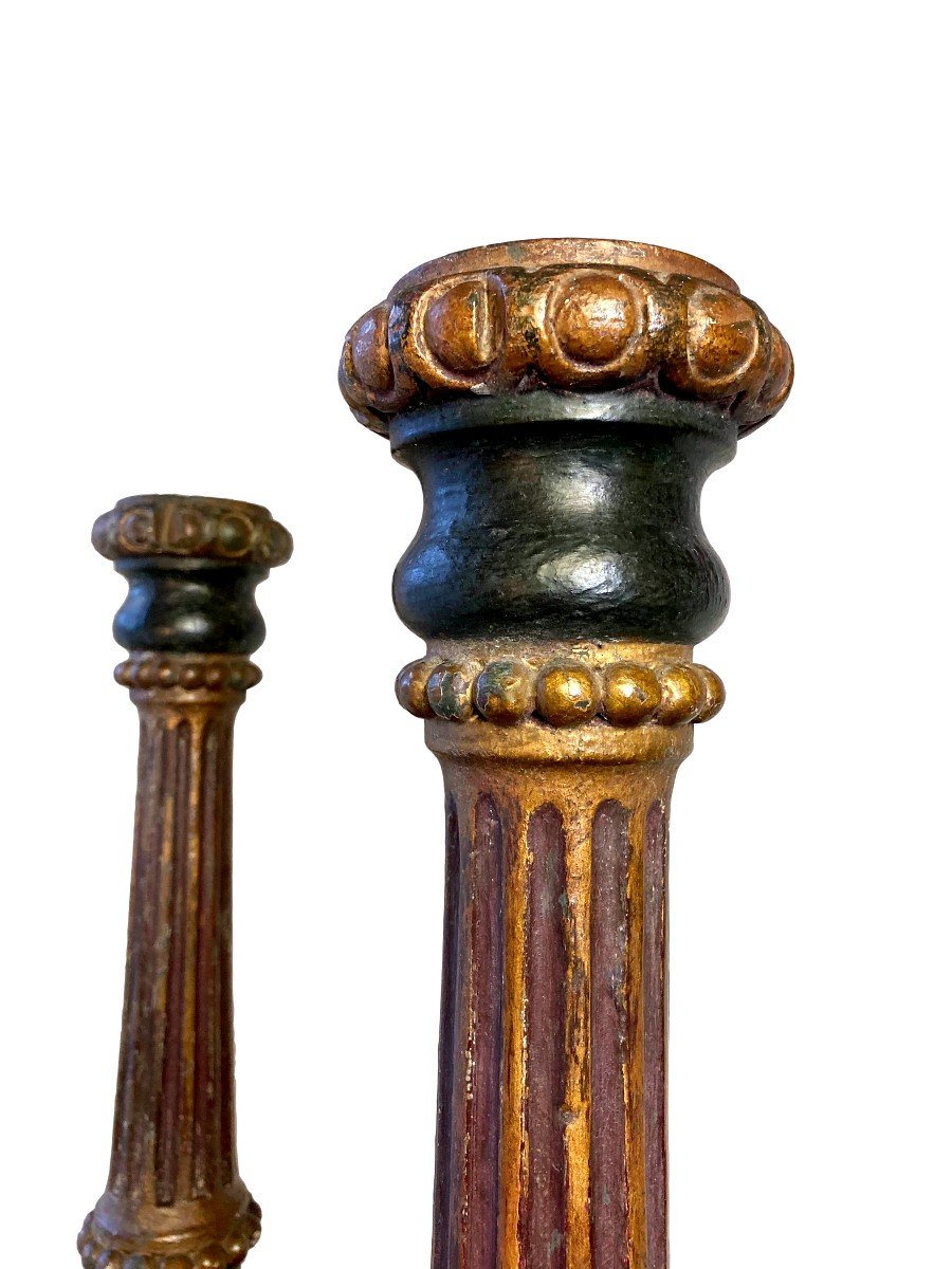 Paire De Grands Pique-Cierges Louis XVI Du XVIIIe Siècle-photo-4