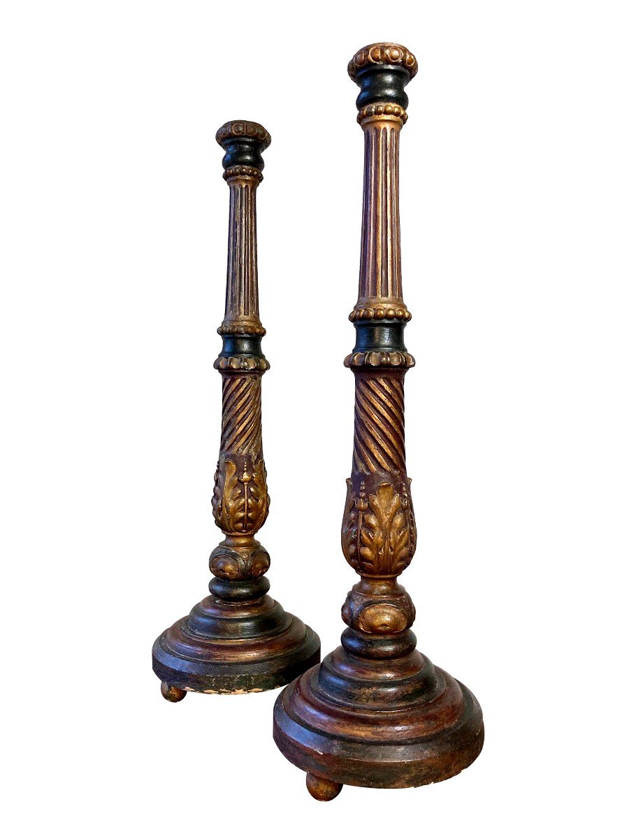 Pair Louis XVI Of Larg 18th Century Candle Holders