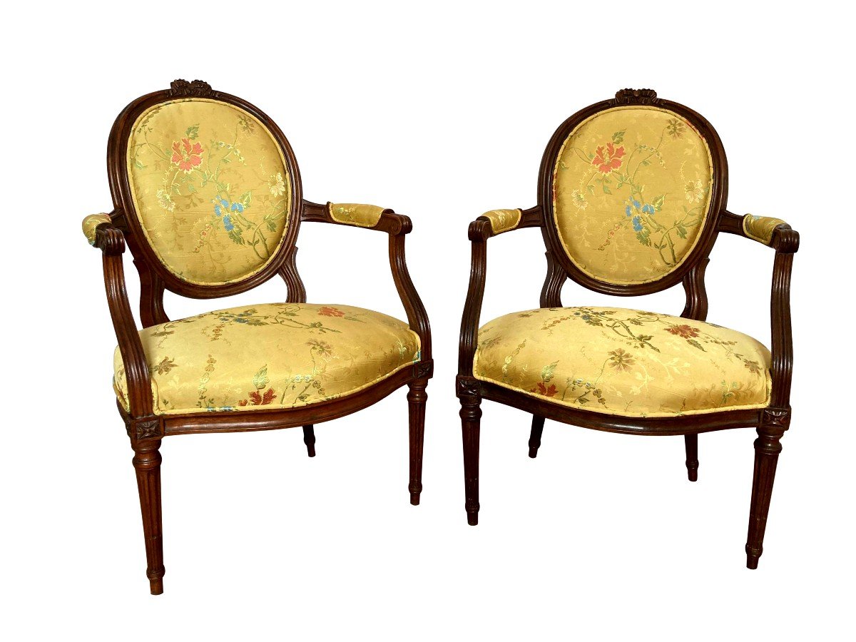 Pair Of Louis XVI Armchairs From The 18th Century