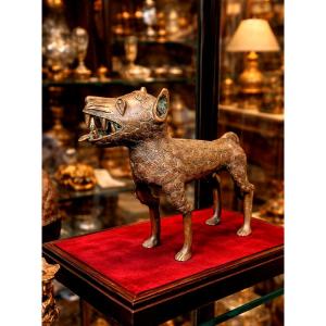 Bronze Female Leopard Edo Culture Kingdom Of Benin Nigeria 20th Century