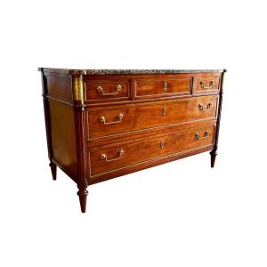 18th Century Louis XVI Mahogany Chest Of Drawers      