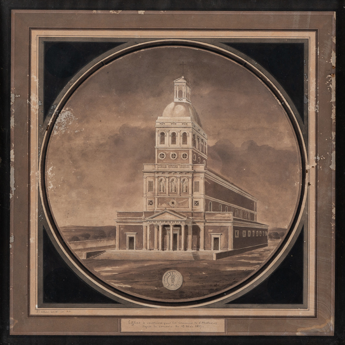 François Villers : église de Saint-Mathurin-sur-Loire, Concours de 1837, projet réalisé