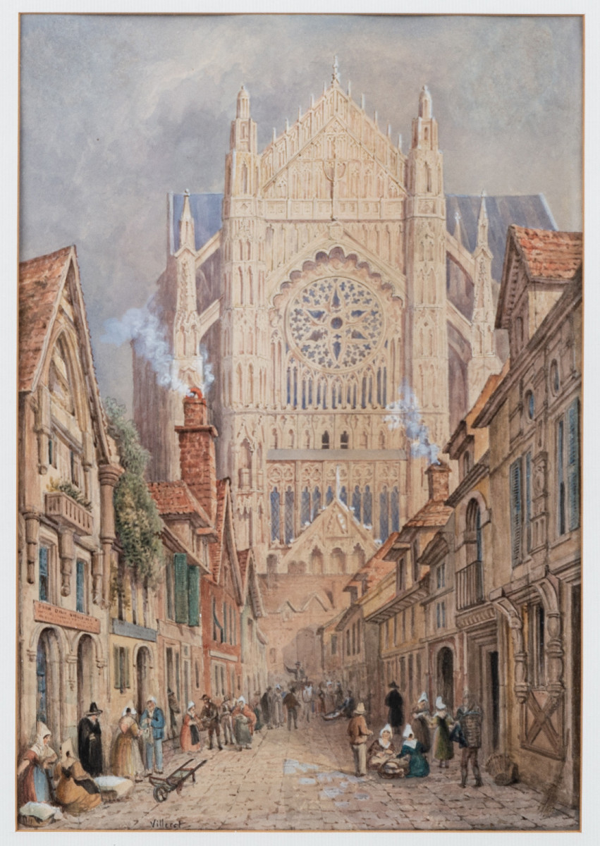 François-étienne Villeret, Animated View At The Foot Of The Saint-pierre Cathedral In Beauvais (oise)-photo-2