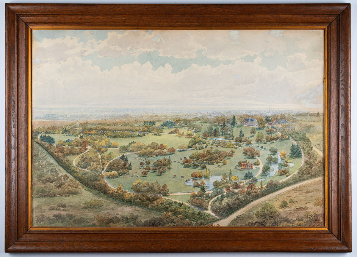 Joseph Linossier. View Of The Park Of The Château De l'étang In Bagnolet (seine-saint-denis). [1873-1876]-photo-2