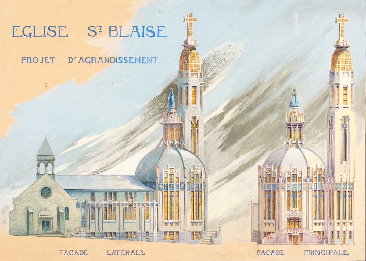 Projet d'agrandissement Art Déco de l'église Saint-Blaise de Vichy (Allier). [Années 1920]. -photo-2