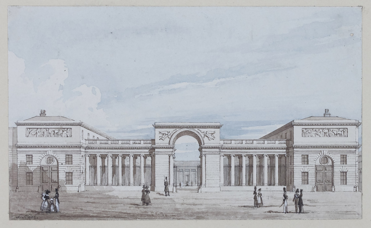 Joseph Nash. Palace Of The Legion Of Honor. Original Watercolor. Around 1830.-photo-2