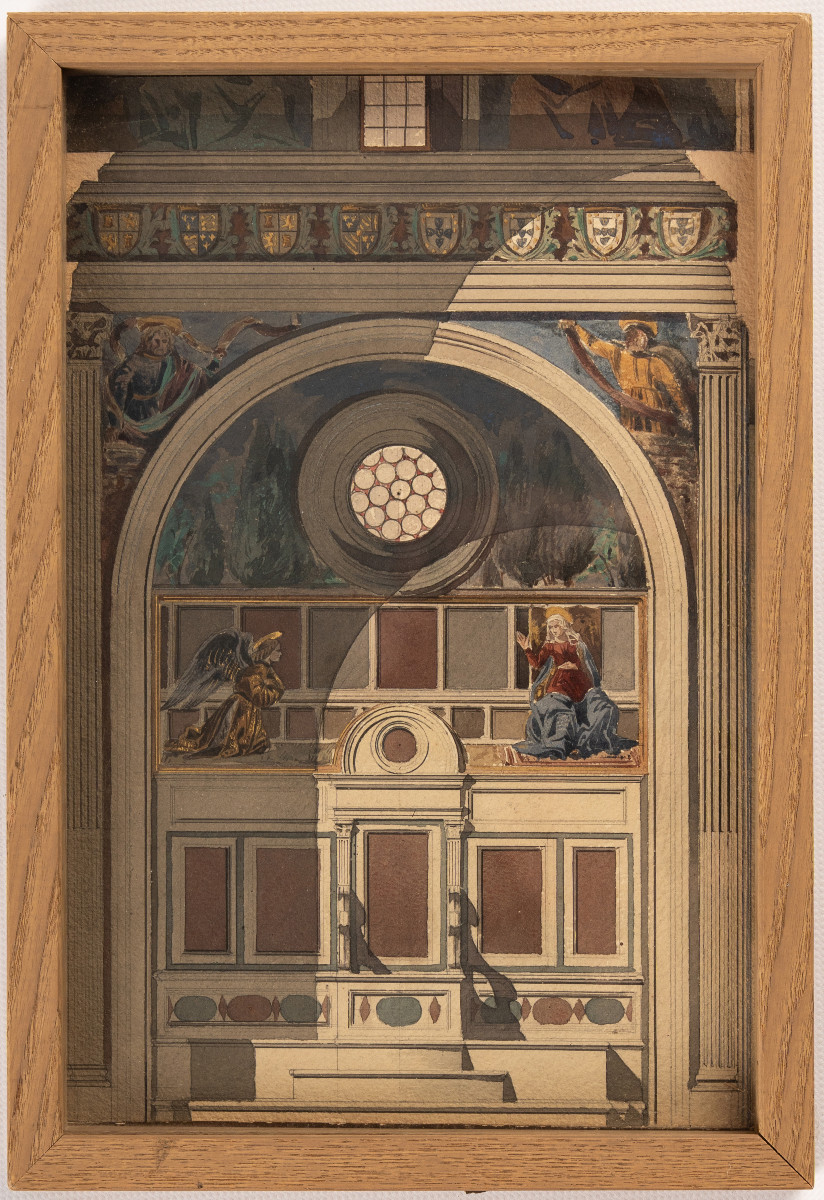 19th-century Watercolor Chapel Of The Cardinal Of Portugal In The Church Of San Miniato Al Monte, Florence