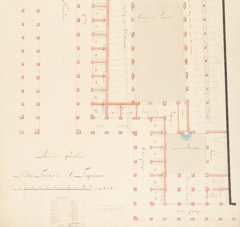 (pierre Fontaine). Designs For The Emperor's Stables On Rue De Rivoli. Two Drawings. [c. 1805]-photo-4