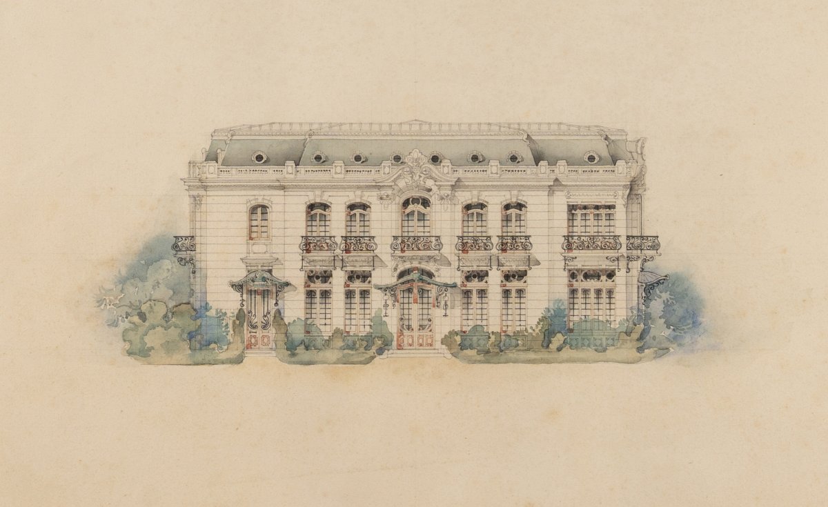 Drawing: Elevation Of The Paillard Pavilion Or élysée Pavilion, Marigny Avenue. [circa 1895–1898].-photo-2