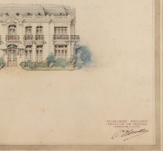 Drawing: Elevation Of The Paillard Pavilion Or élysée Pavilion, Marigny Avenue. [circa 1895–1898].-photo-3