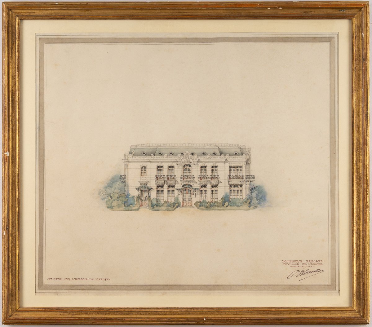 Drawing: Elevation Of The Paillard Pavilion Or élysée Pavilion, Marigny Avenue. [circa 1895–1898].