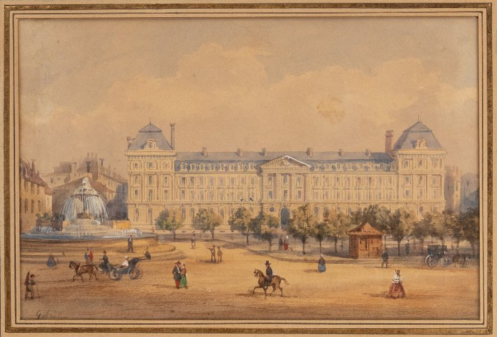 Gaspard Gobaut (1814-1882). Vue animée de l’ancienne place du Château‑d’Eau. [Vers 1860].-photo-2